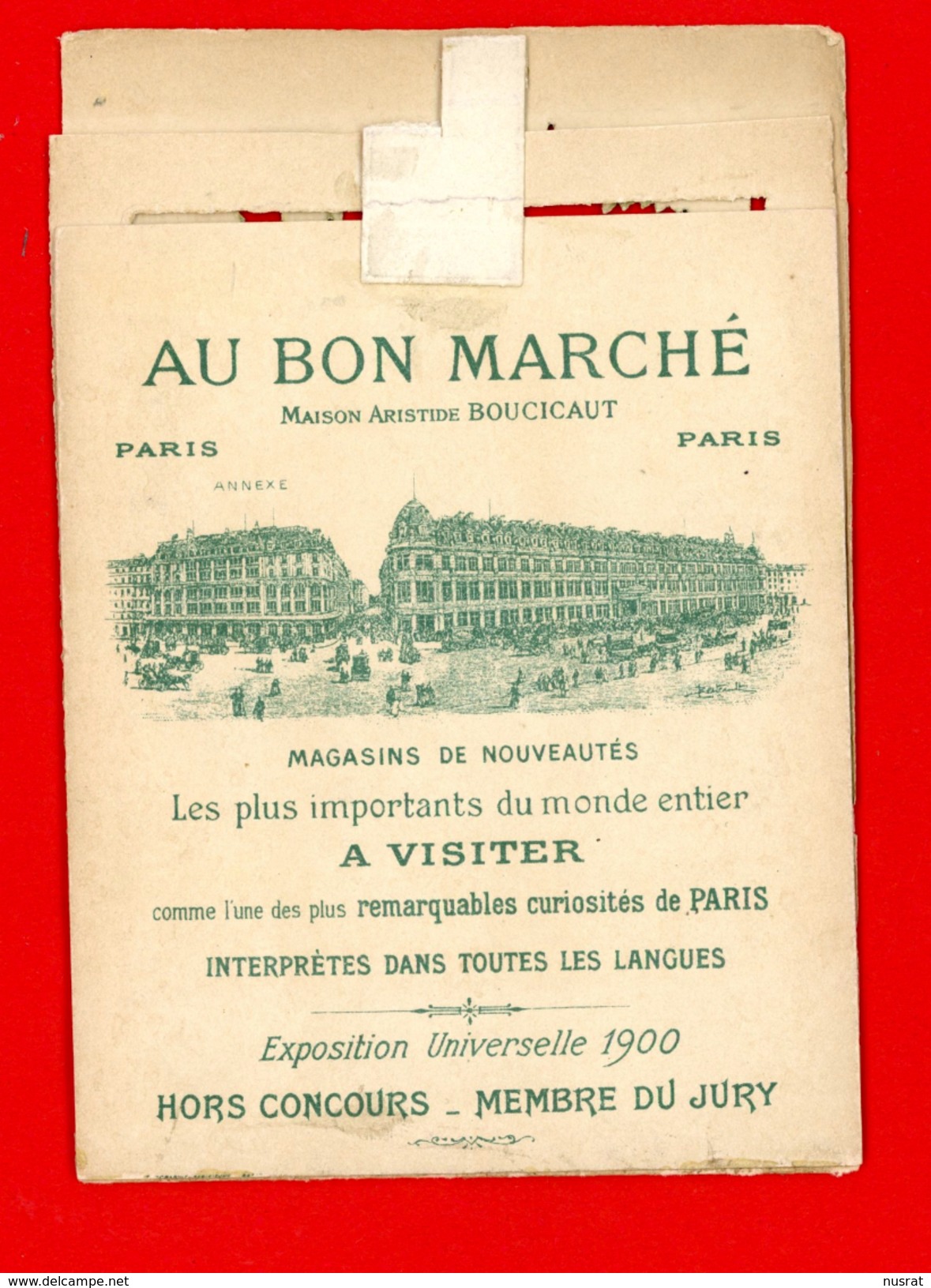 Au Bon Marché, Carte à Système Lith. Lithographie Parisienne LPA-20 Victorian System Card, Paris, Bois De Boulogne - Au Bon Marché