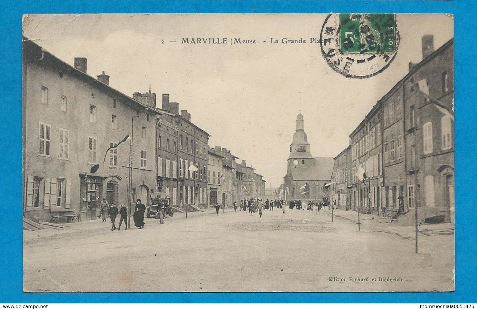 MARVILLE     La Grande Place   Animées     écrite En 1912 - Sonstige & Ohne Zuordnung