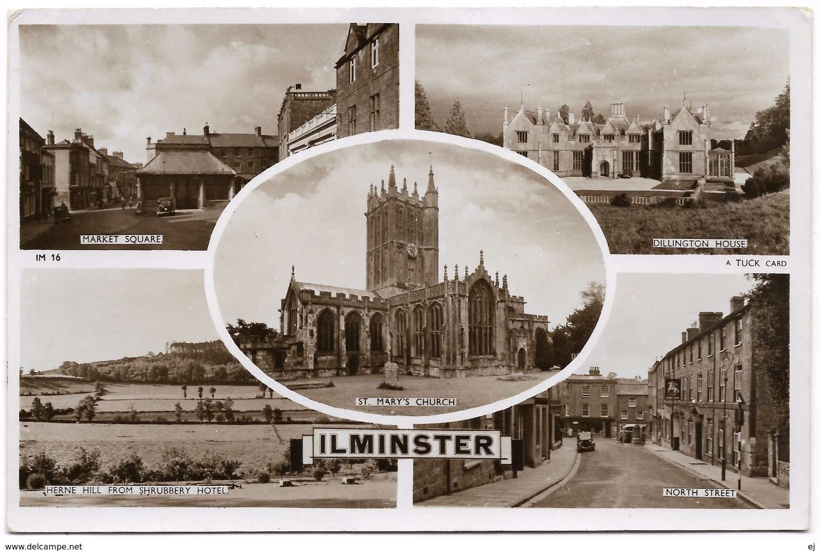 Ilminster - Real Photo Multi-view - Postmark 1952 - Tuck - Dillington House North Street Herne Hill Market Sq St Mary's - Sonstige & Ohne Zuordnung