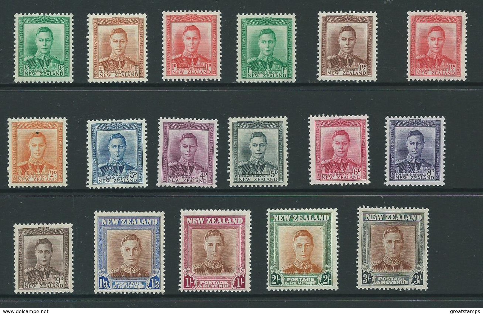 New Zealand Definitive Set All Colours 17 Values Sg603 /9  Sg680/689 Mnh - Ongebruikt