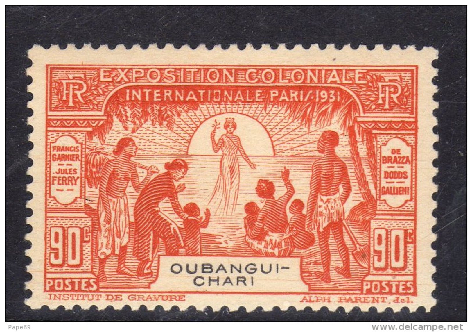 Oubangui N° 86  XX  Exposition Coloniale De Paris : 90.c. Orange Sans Charnière, TB - Neufs