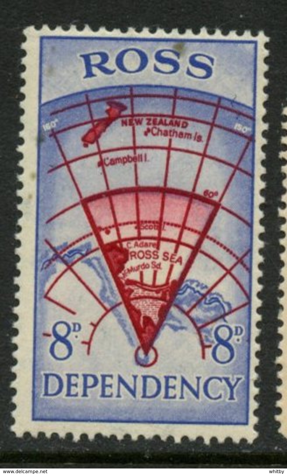 Ross Dependency 1957 8p  Map Issue #L3  MNH - Neufs
