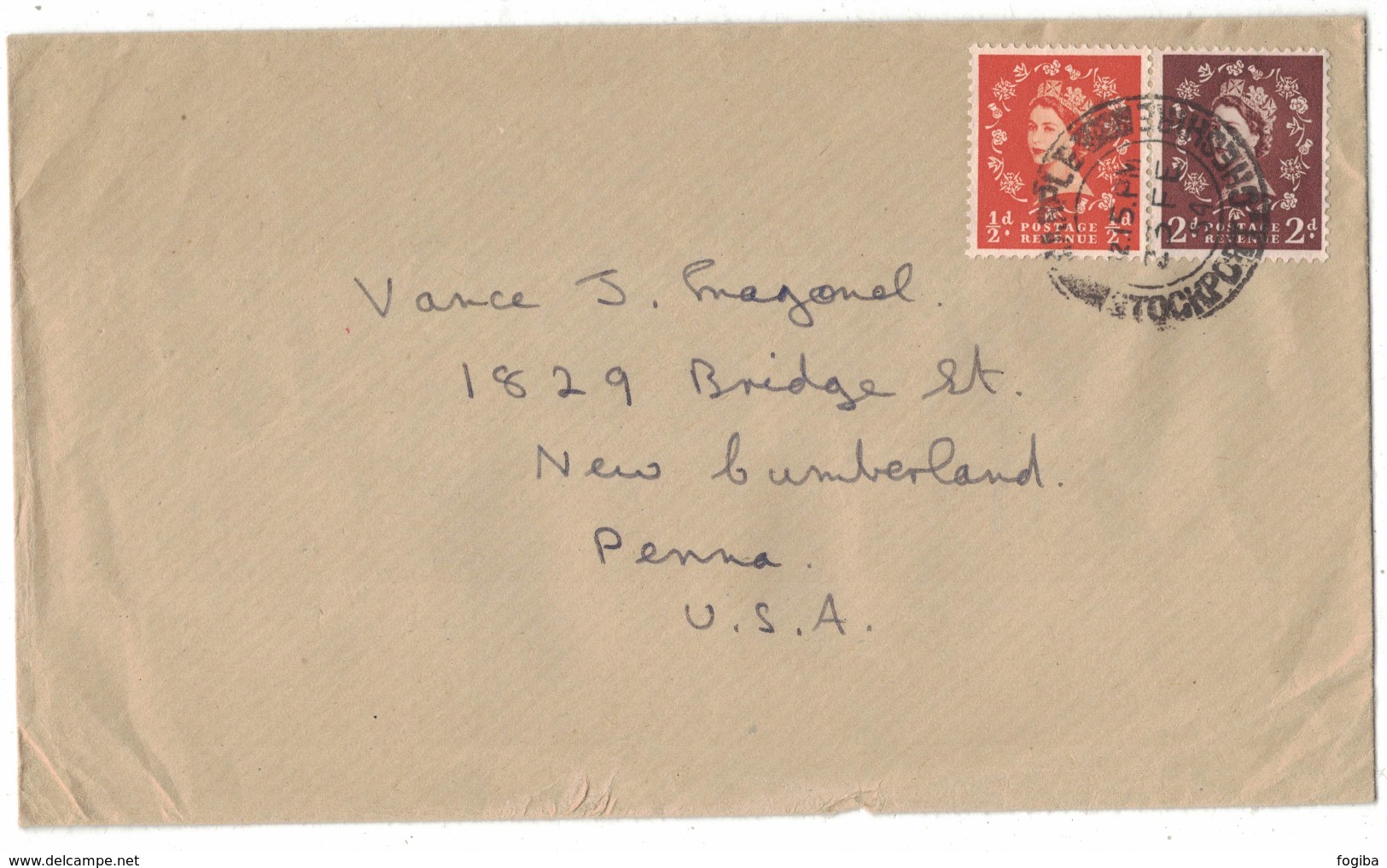 XA61    ENGLAND - 1954 ENVELOPE TO USA - Storia Postale