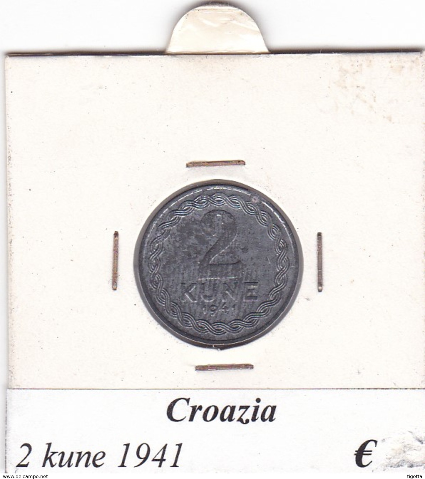 CROAZIA  2 KUNE 1941  COME DA FOTO - Croazia