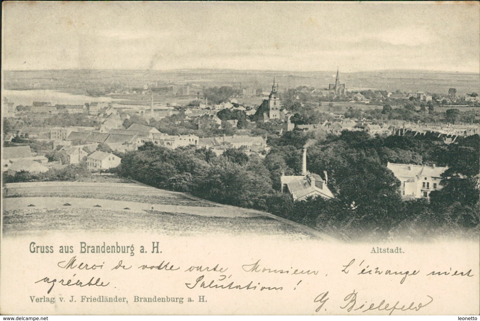 AK Brandenburg Havel, Gesamtansicht, Altstadt, O 1901, Ecken Mit Druckstellen Vom Album (3566) - Brandenburg