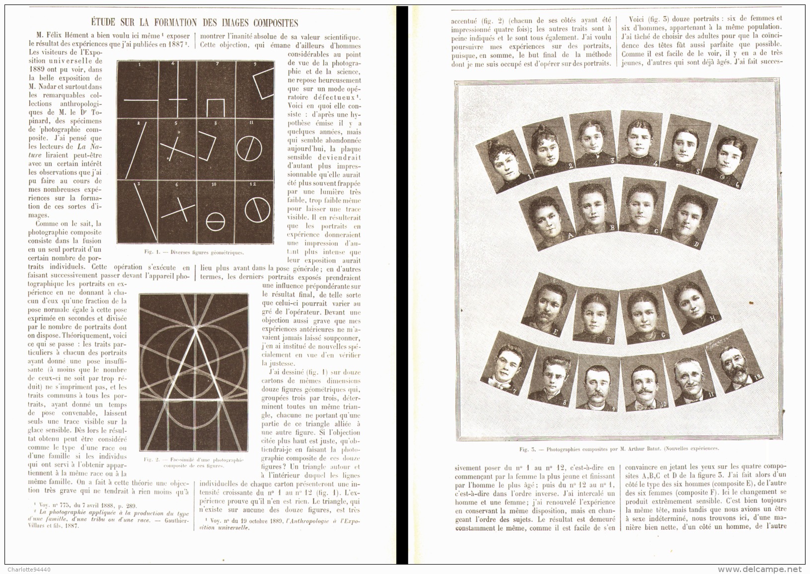 ETUDE SUR LA FORMATION DES IMAGES COMPOSITES  1890 - Other & Unclassified