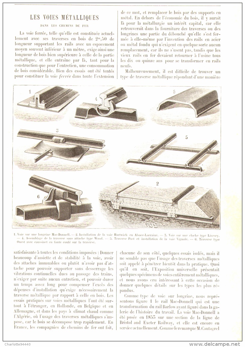 LES VOIES METALLIQUES Dans Le CHEMIN DE FER    1890 - Chemin De Fer