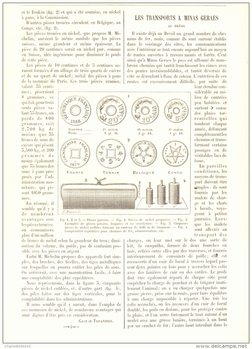 LA MONNAIE EN NICKEL  1890 - Other & Unclassified