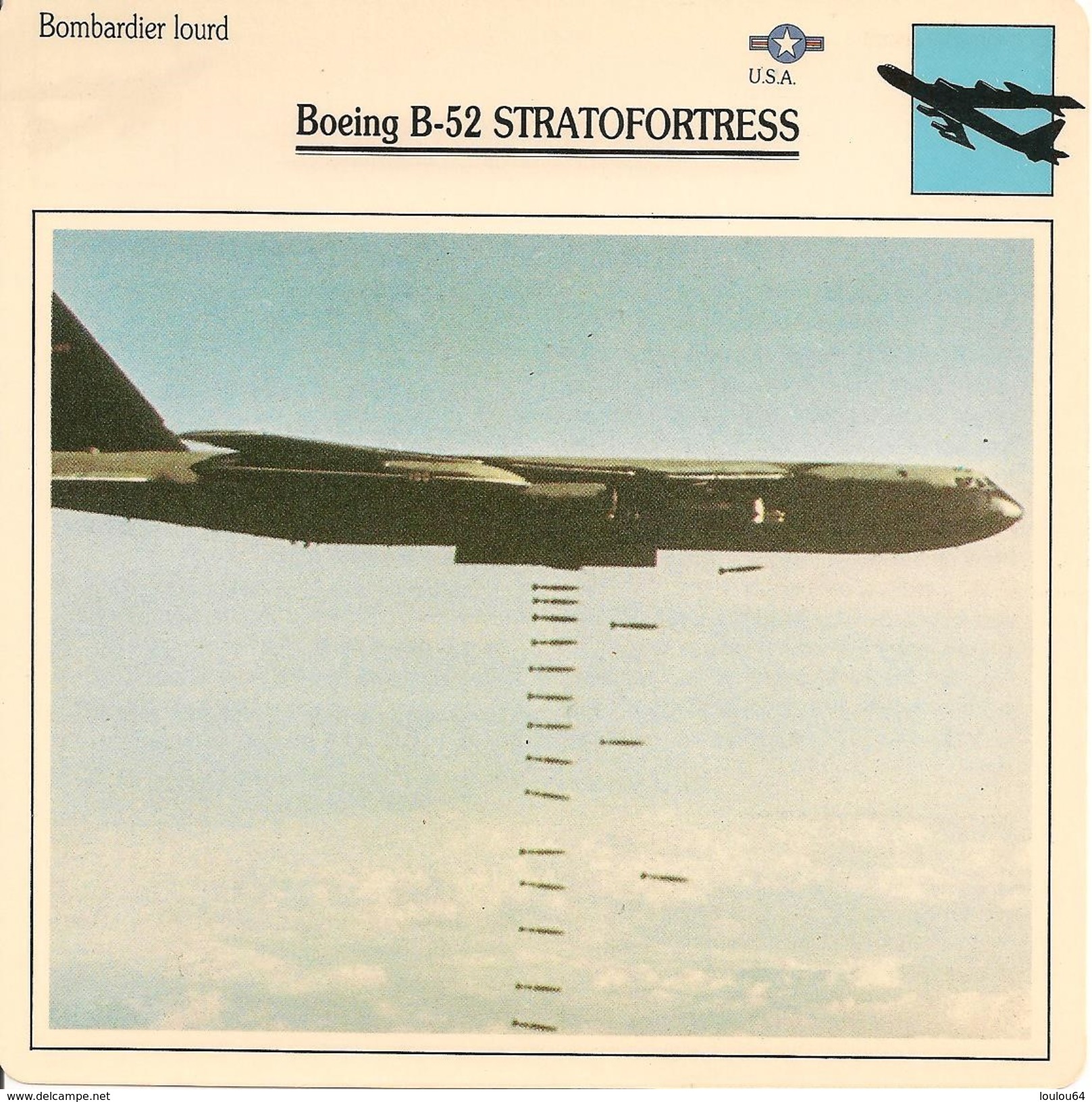 Fiches Illustrées - Caractéristiques Avions - Bombardier Lourd - Boeing B-52 STRATOFORTRESS - U.S.A. - (18)  - - Aviation