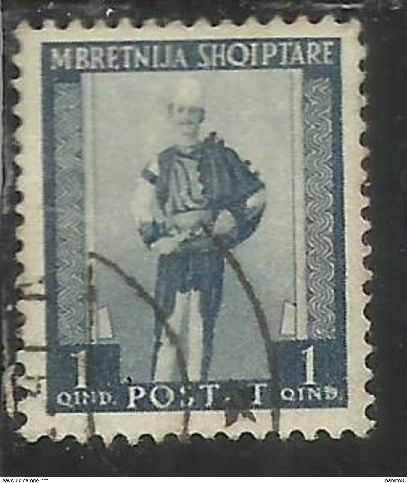 ALBANIA 1939 - 1940 1 Q USATO USED OBLITERE' - Albanie