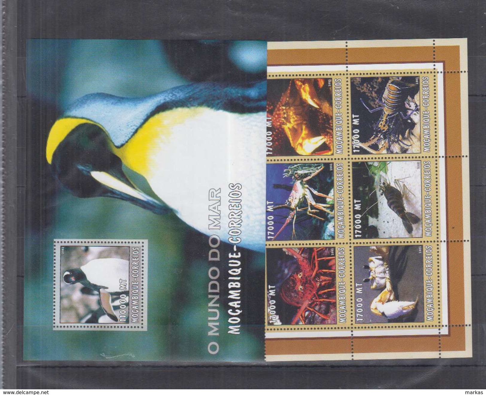 O35 Mozambique  - MNH - Fauna - Marine Life - Crabs - Penguins - Autres & Non Classés