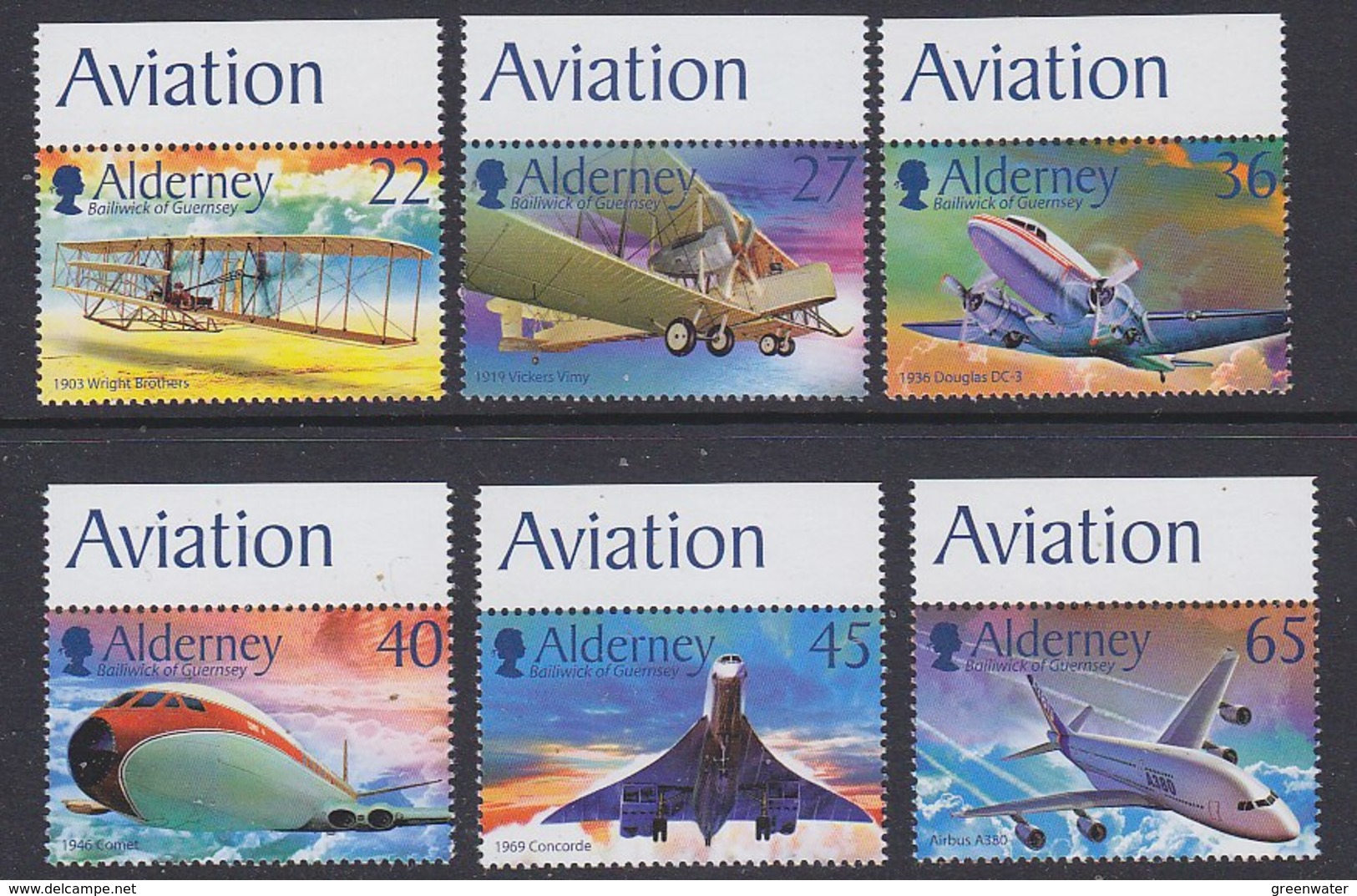 Alderney 2003 History Of Aviation  6v ** Mnh (35338B) - Alderney