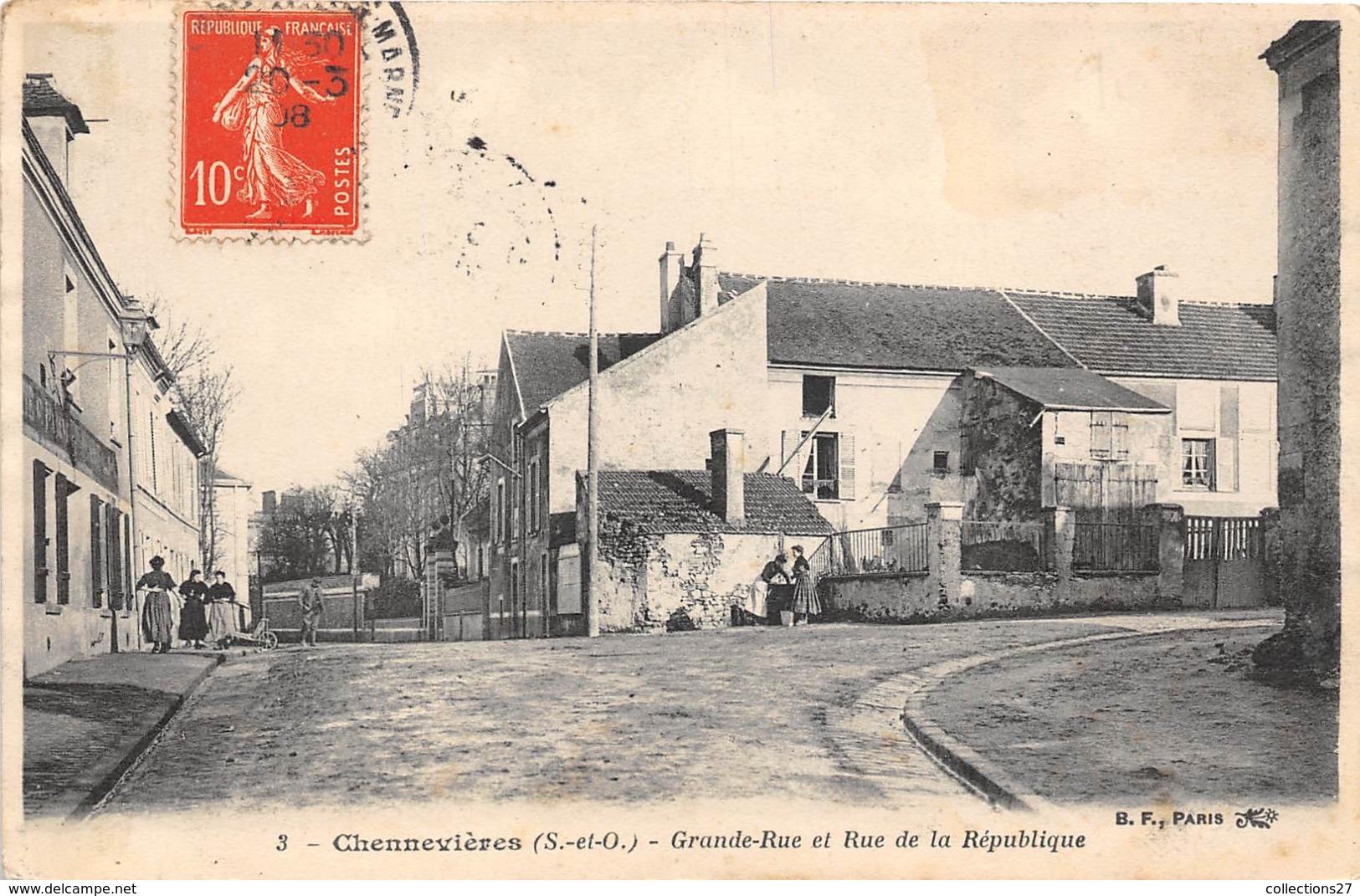 94-CHENNEVIERES- GRANDE RUE ET RUE DE LA REPUBLIQUE - Chennevieres Sur Marne