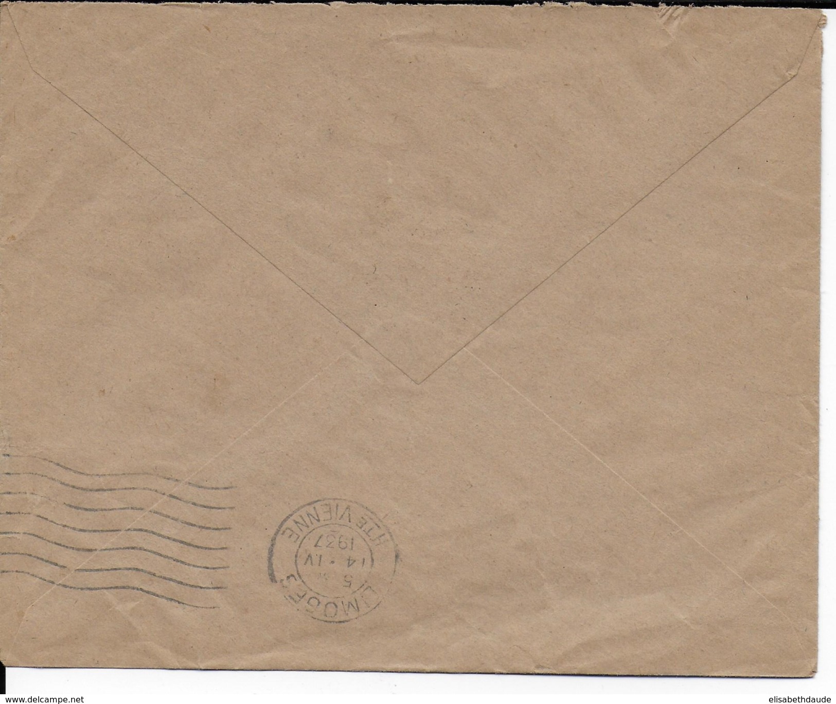 1937 - TYPE PAIX - YT N°286 (UTILISE COMME TAXE) SEUL Sur ENVELOPPE RECOUVREMENT De ST MAIGRIN => LIMOGES (HAUTE VIENNE) - 1932-39 Paz