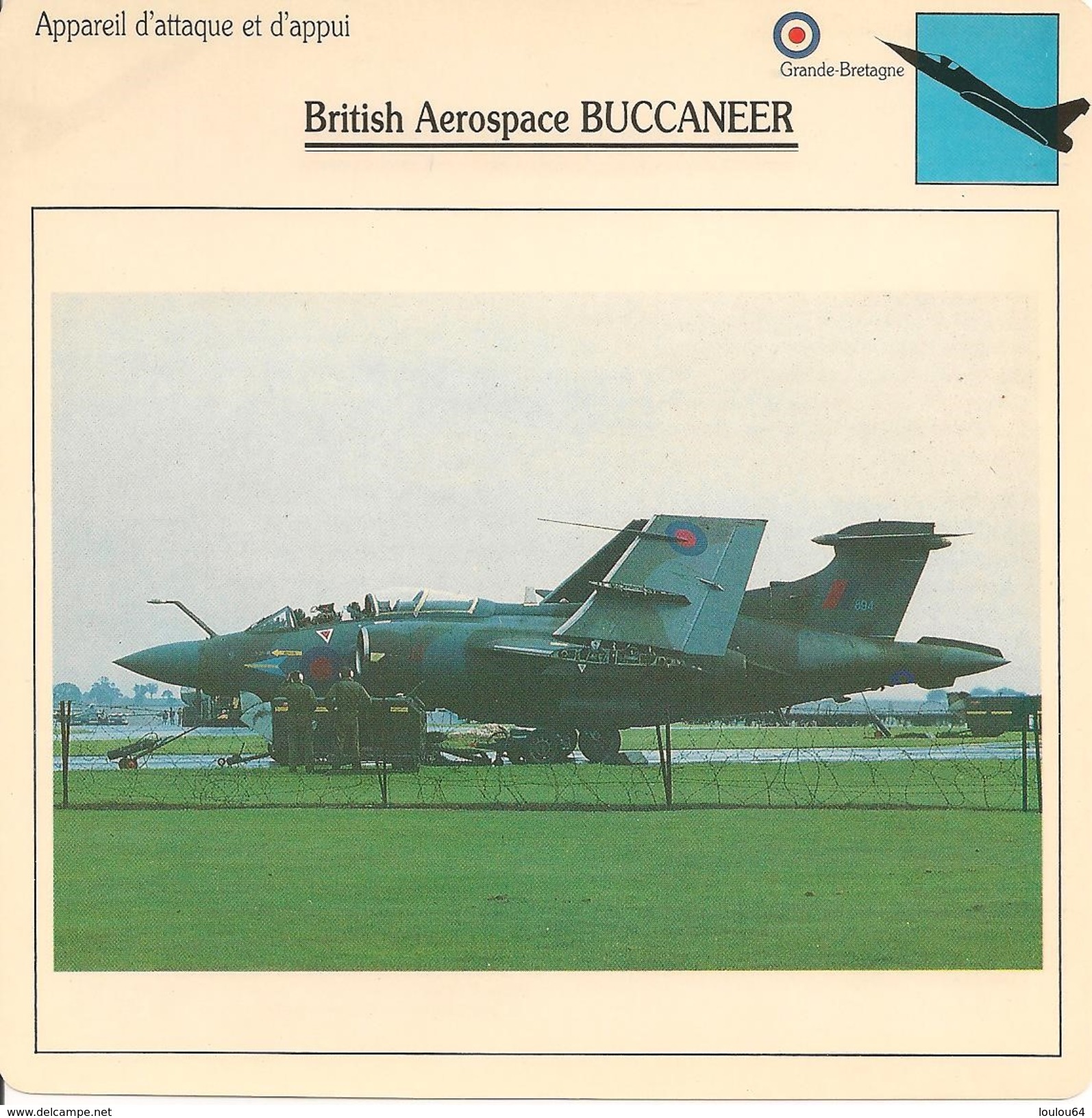 Fiches Illustrées - Caractéristiques Avions - Appareil D'attaque - British Aerospace BUCCANEER - Grande Bretagne - (39) - Luchtvaart