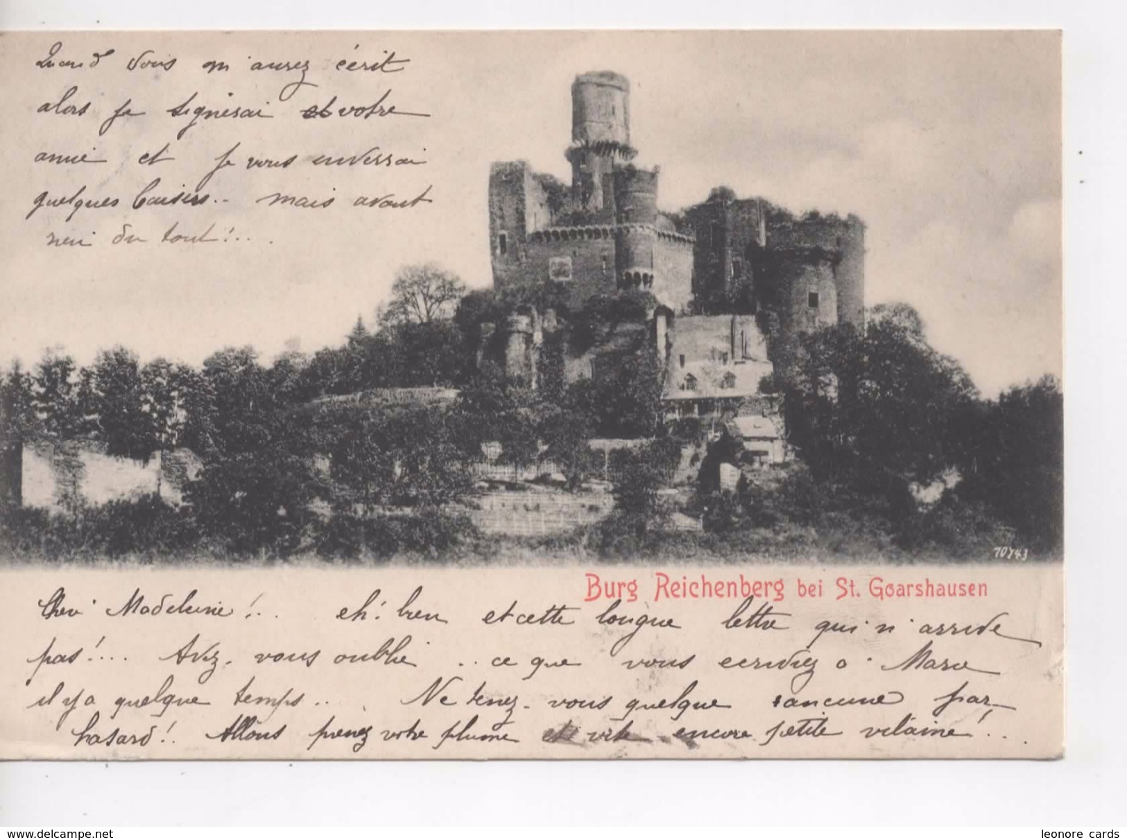 Cpa.Allemagne.1903.Burg Reichenberg Bei St Goarshausen. - Rhein-Hunsrueck-Kreis