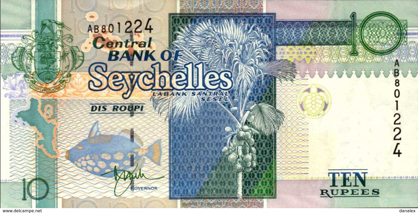SEYCHELLES 10 ROUPIES De 1998nd  Pick 36  UNC/NEUF - Seychelles