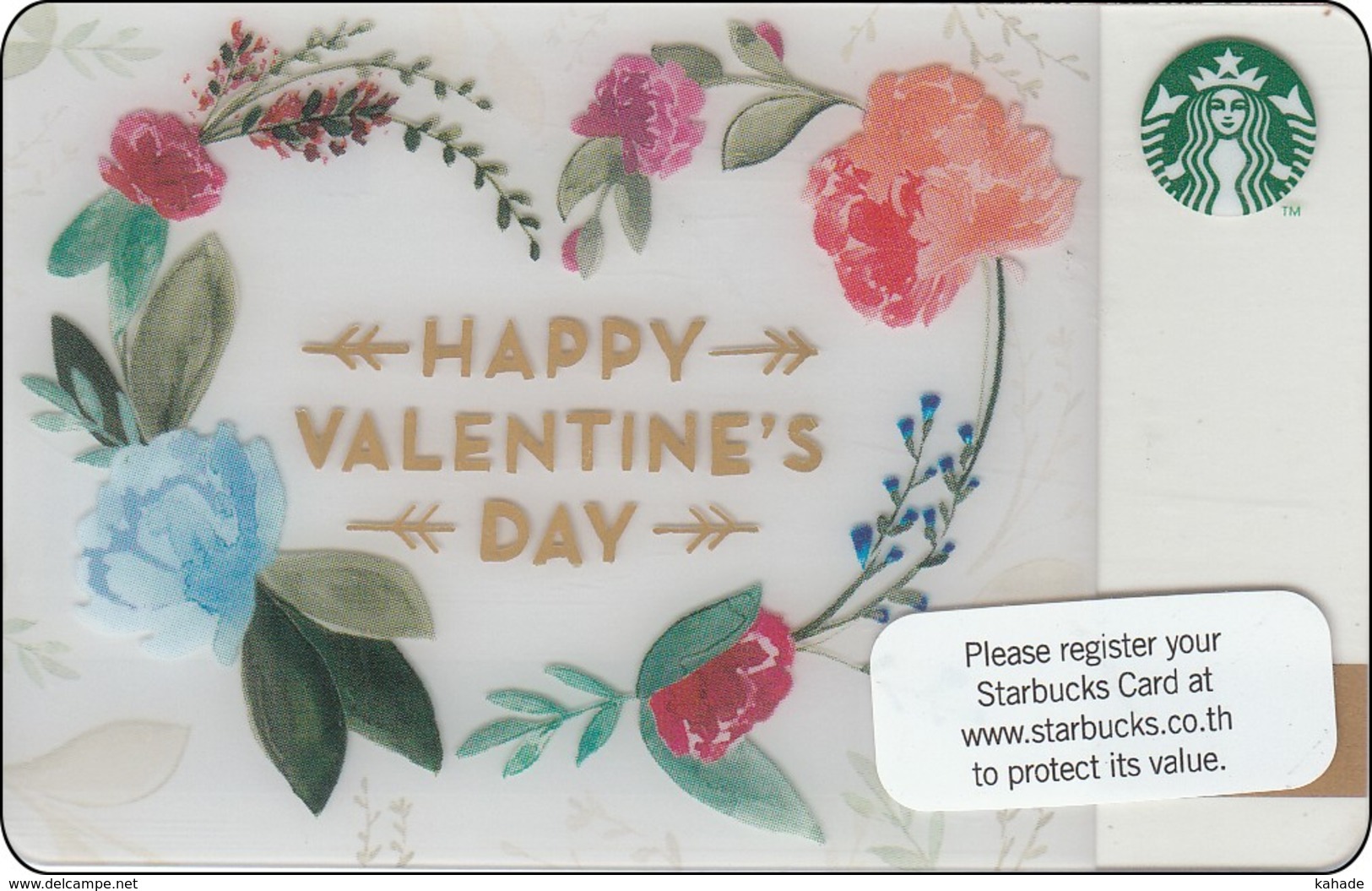 Thailand Starbucks Card Happy Valentine Day 2015 - 6116 - Gift Cards