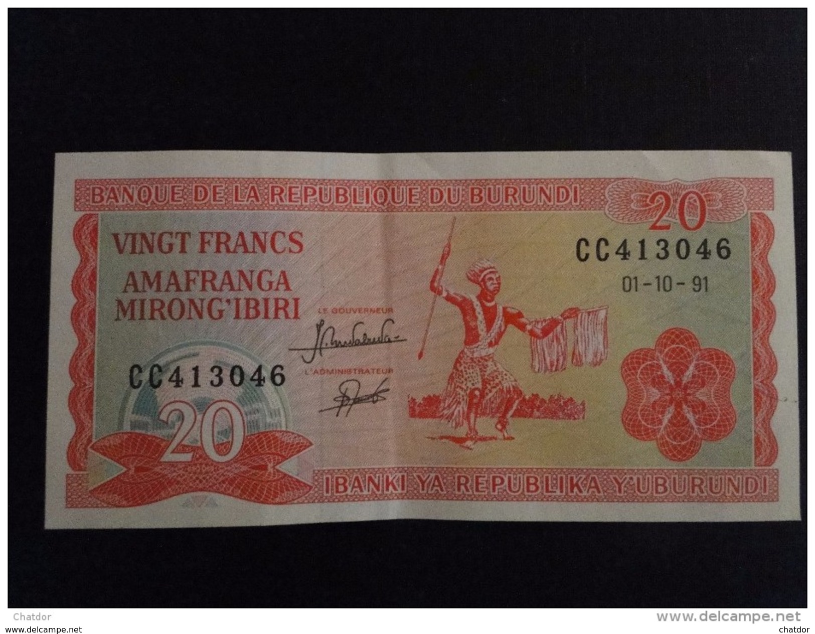 Burundi : Billet De 20 Franc 1991 - Burundi