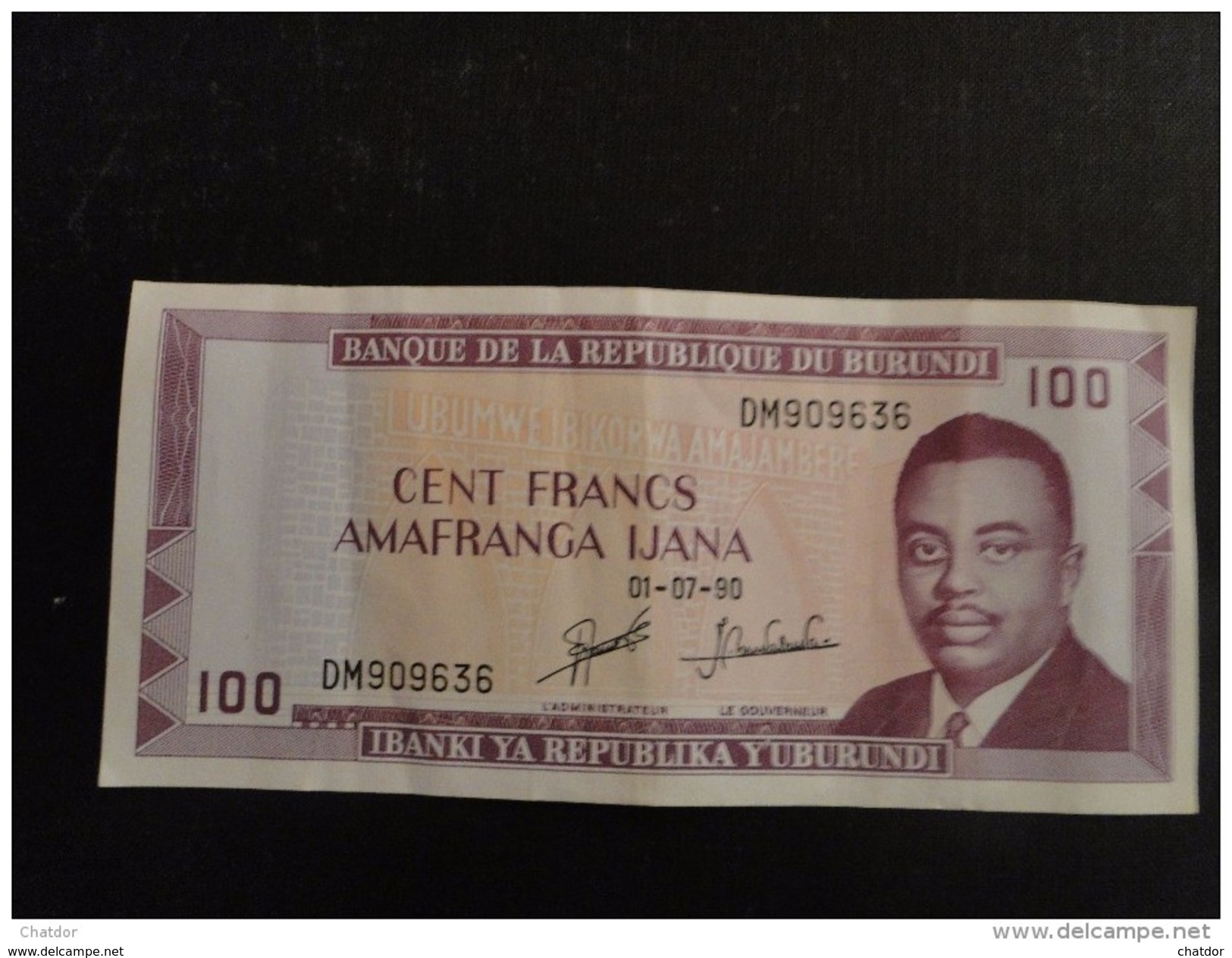 Burundi : Billet De100 Franc 1990 - Burundi