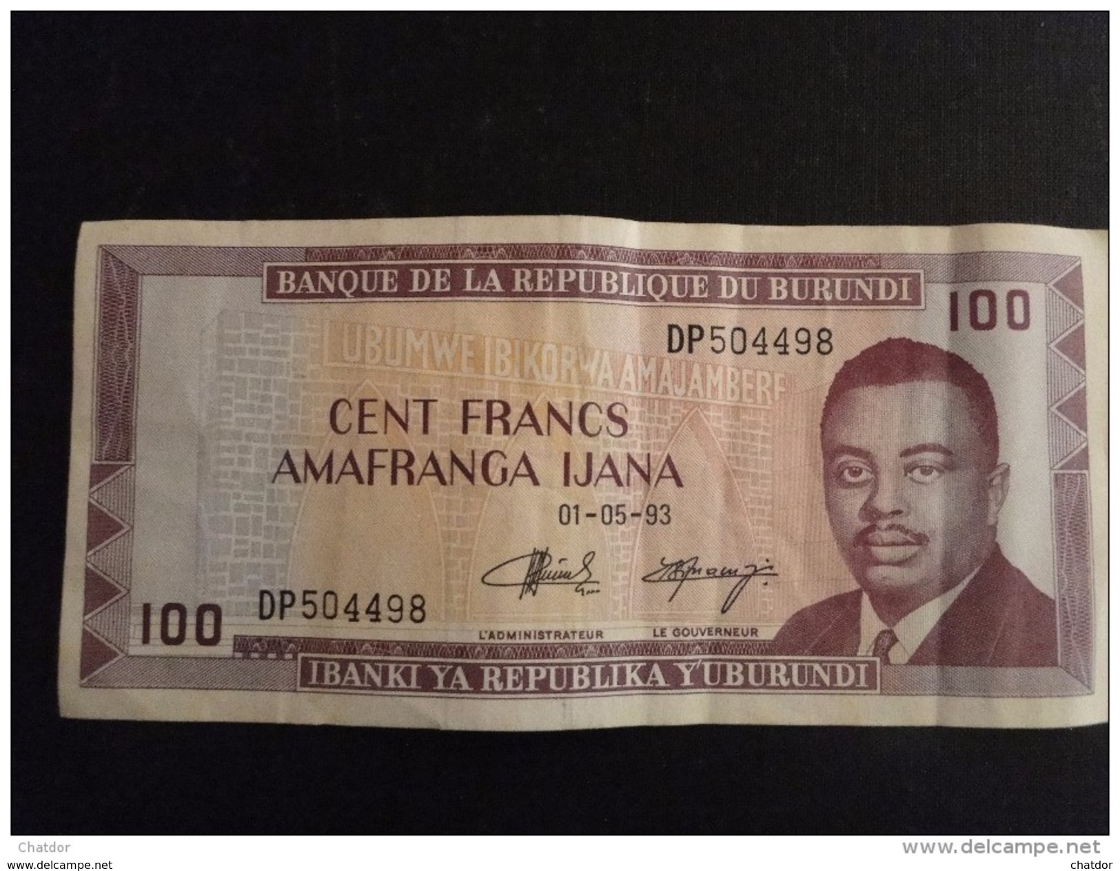Burundi : Billet De100 Franc 1990 - Burundi