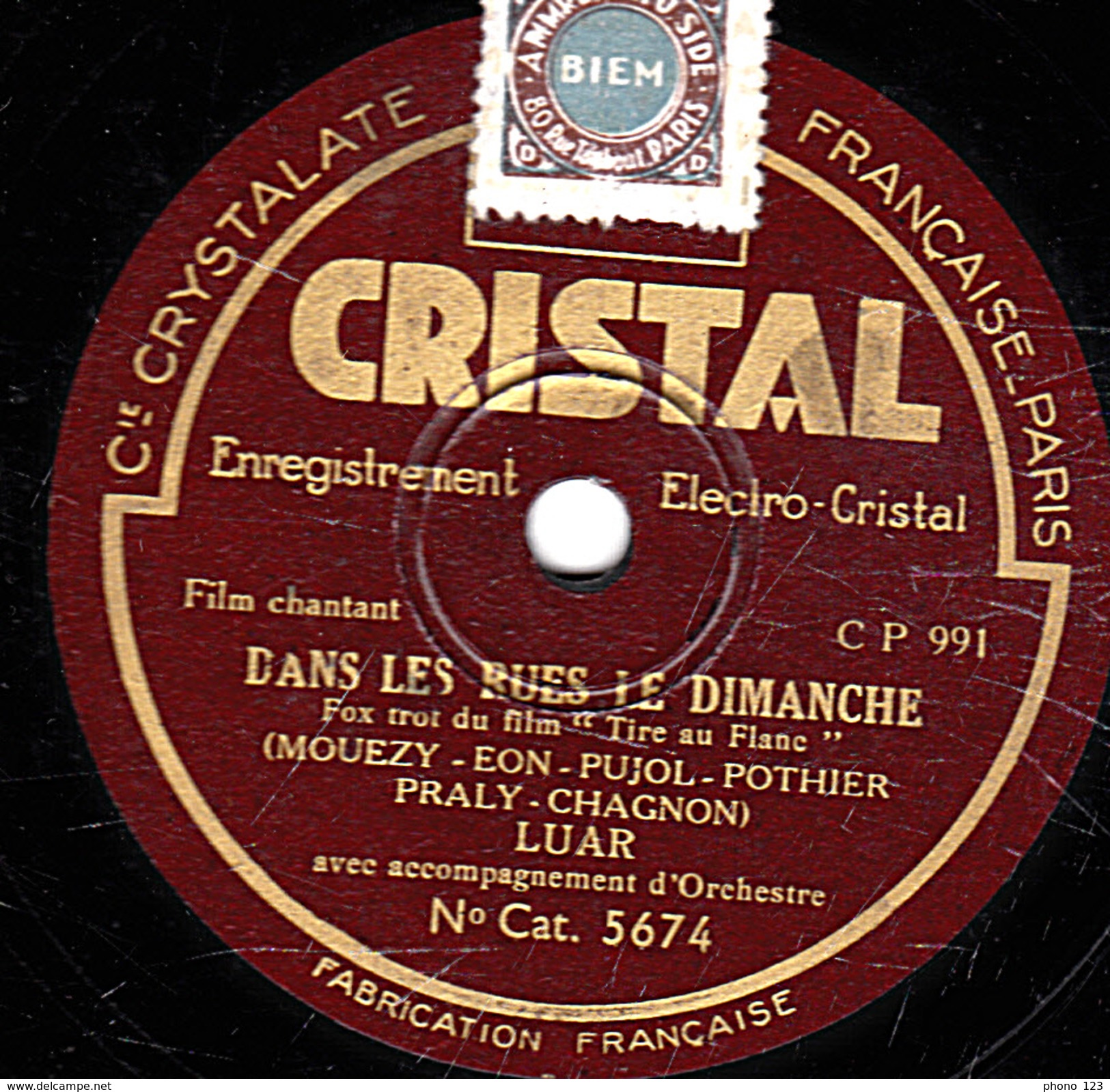 78 T - 25 Cm.- état B - LUAR - AH! QU' C'EST BEAU LA NATURE ! - DANS LES RUES LE DIMANCHE - 78 T - Disques Pour Gramophone