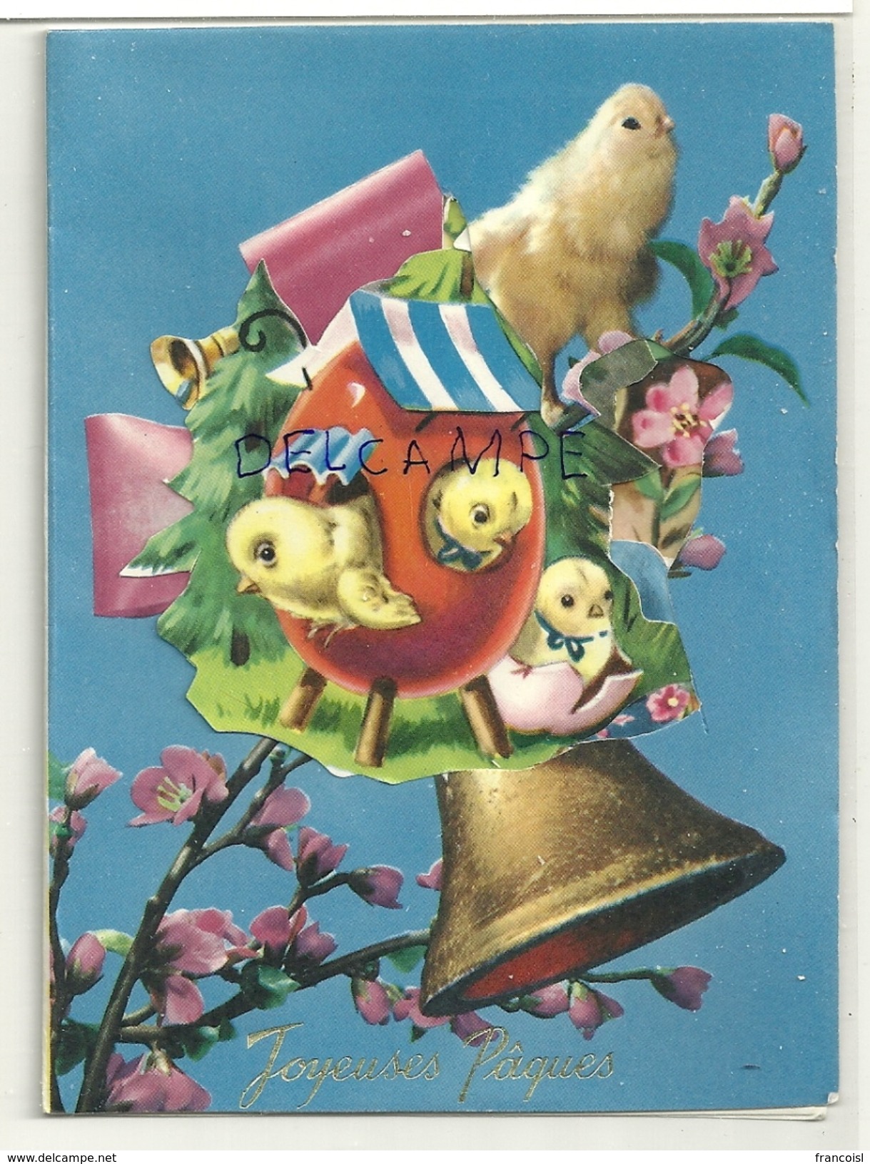 Joyeuses Pâques. Famille De Poussins, Oeuf-maison, Cloche, Oeufs Décorés - A Systèmes