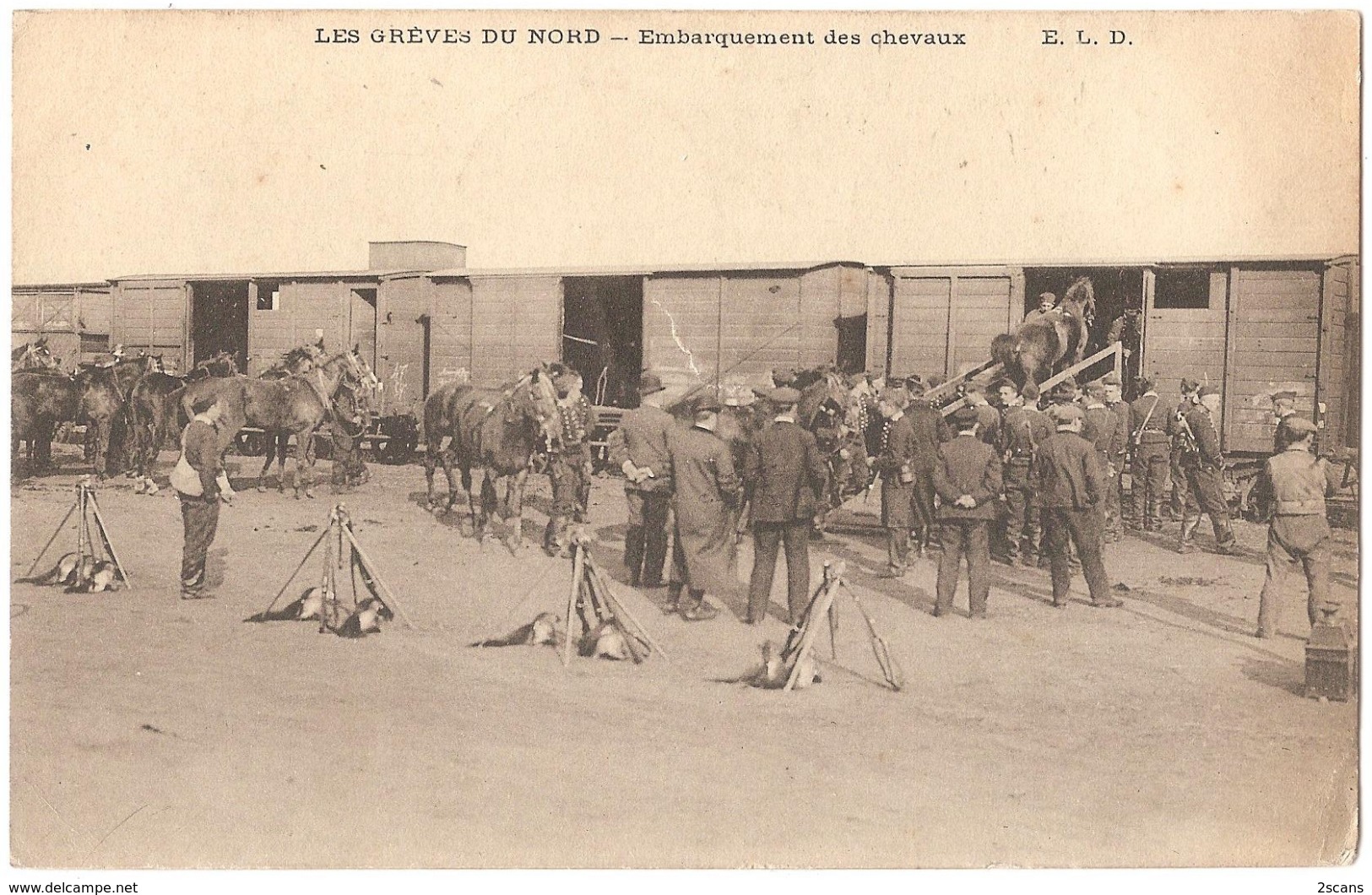 Dépt 59 - DENAIN - Les Grèves Du Nord - Embarquement Des Chevaux - (ELD) - Denain