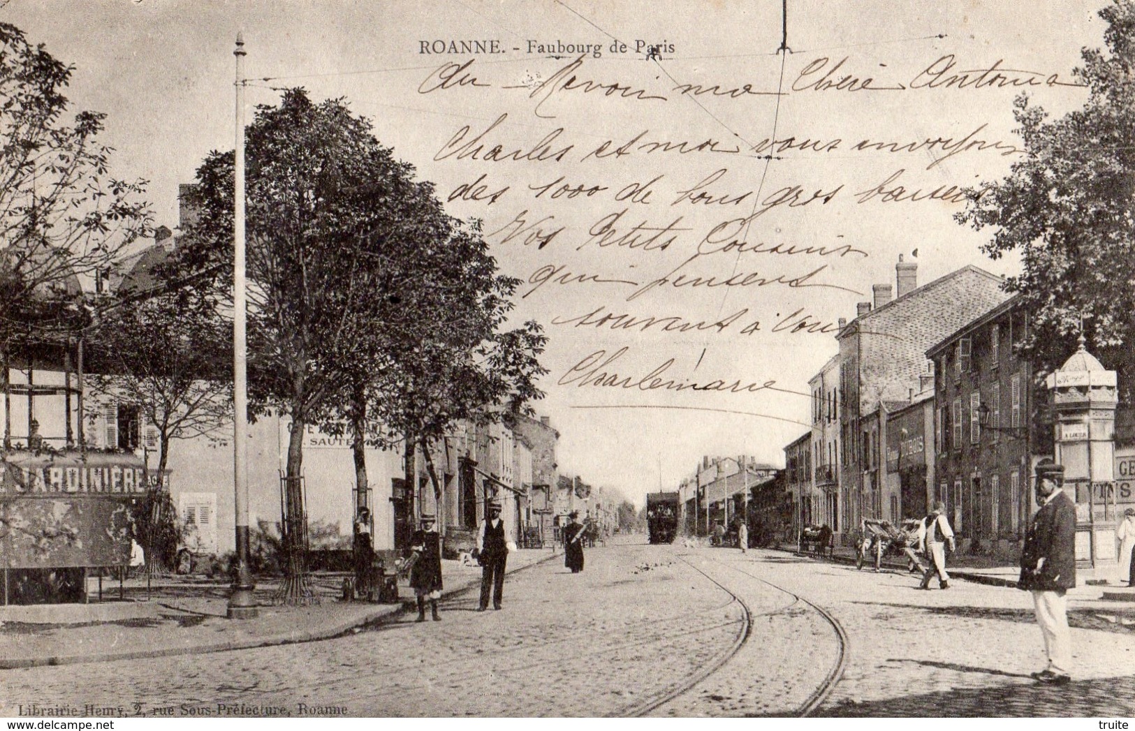 ROANNE FAUBOURG DE PARIS TRAMWAY - Roanne