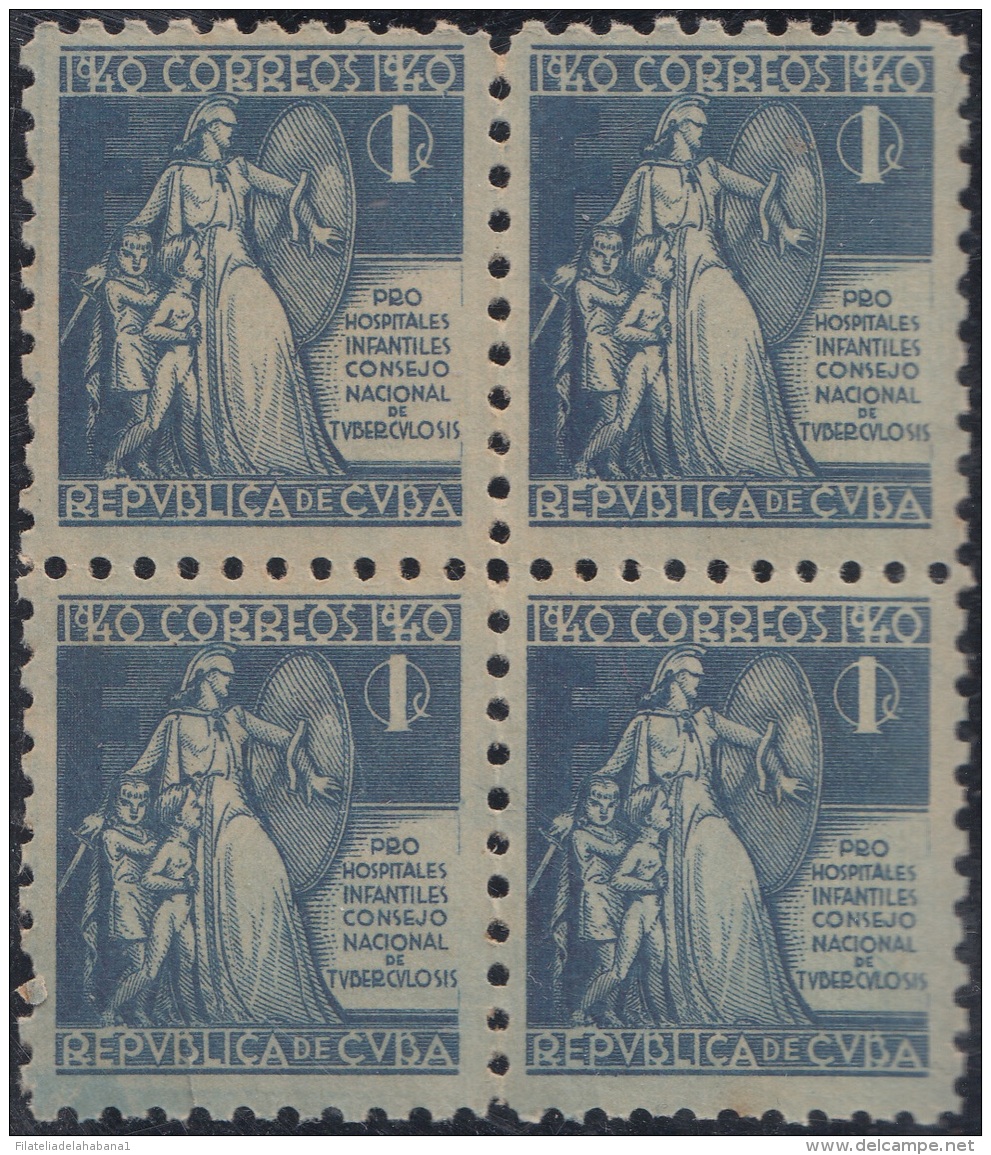 1940-245 CUBA REPUBLICA 1940 SEMIPOSTAL Ed. 3 SOBRETASA POSTAL ORIGINAL GUM LIGERAS MANCHAS. - Unused Stamps