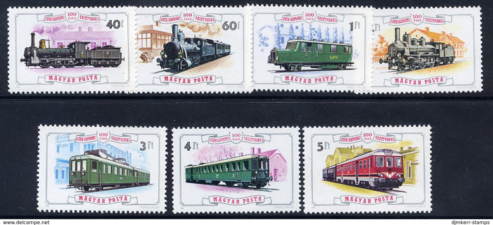 HUNGARY 1976 Centenary Of Railway Line Set MNH / **.  Michel 3157-63 - Nuevos