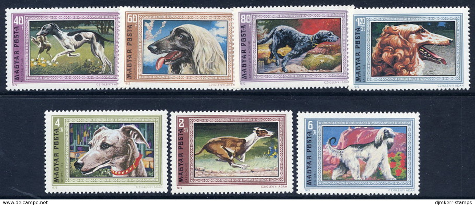 HUNGARY 1972 Greyhounds Set MNH / **.  Michel 2742-48 - Nuevos