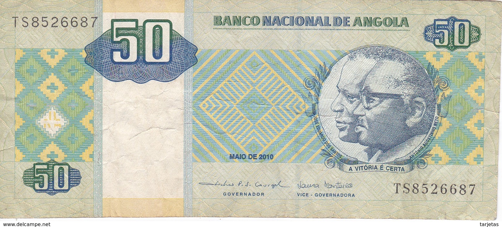 BILLETE DE ANGOLA DE 50 KWANZAS DEL AÑO 2010 (BANKNOTE) - Angola