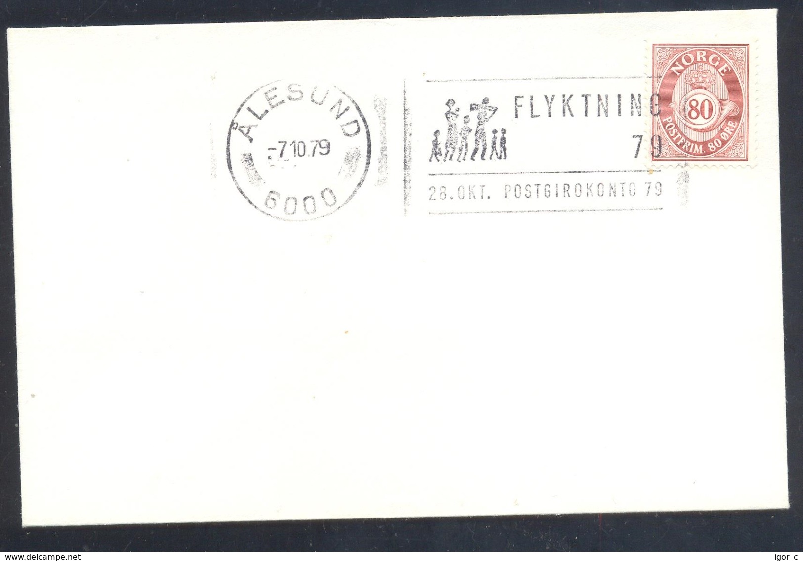 Norway 1979 Cover: Refugees Fond Raising Slogan Cancellation - Ohne Zuordnung