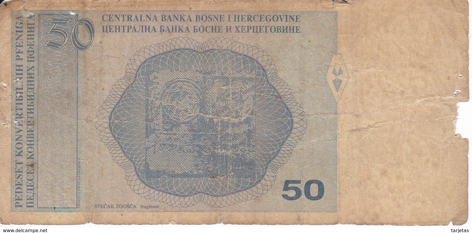 BILLETE DE BOSNIA HERZEGOVINA DE 50 CONVERTIBLE MARKA (BANK NOTE) - Bosnia And Herzegovina