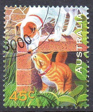 Australia 1996 Pets 45c Dog And Cat CTO - Domestic Cats