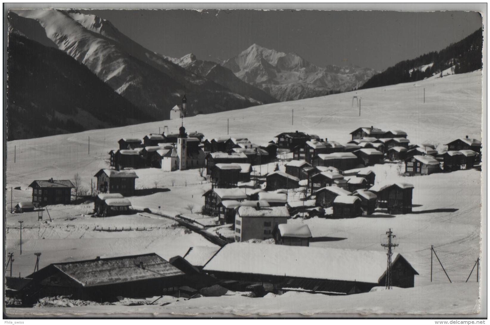 Gluringen Im Goms Mit Weisshorn Im Winter En Hiver - Photo: Kopfenstein No. 43804 - Goms