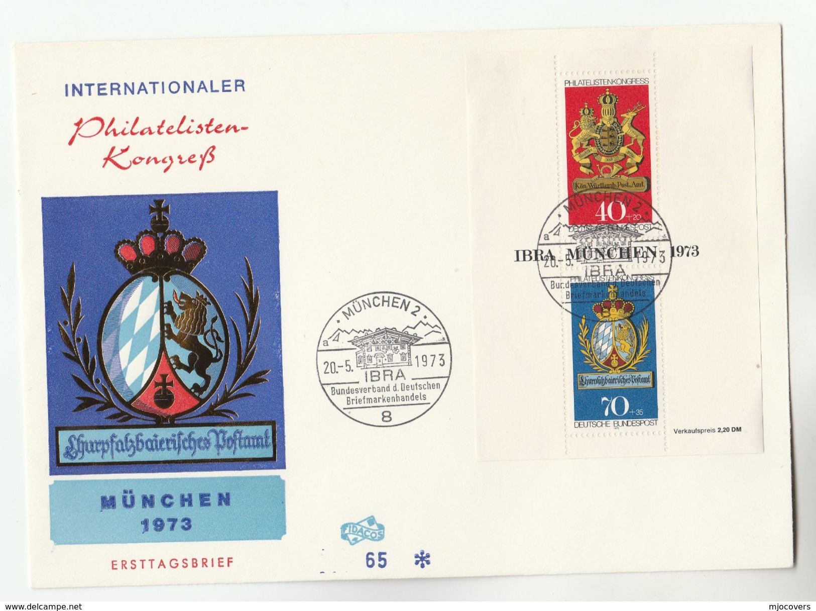 1973 GERMANY PHILATELIC CONGRESS EVENT COVER Miniature Sheet PHILATELIC CONGRESS, LION, DEER Lions Stamps Cover - Philatelic Exhibitions