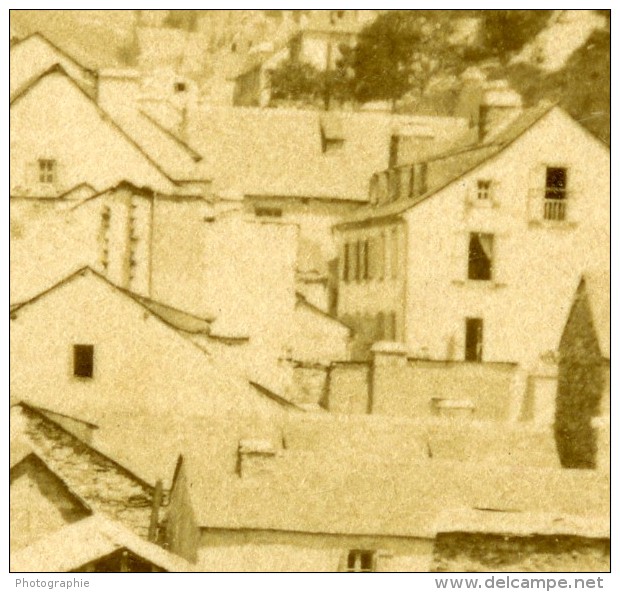 Pyrenees Bareges Vue Générale Ancienne Photo CDV Jules Andrieu 1870 - Old (before 1900)