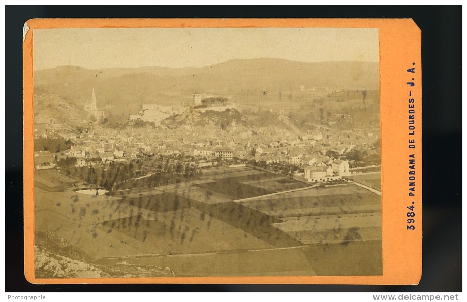 France Pyrenees Lourdes Panorama Ancienne Photo CDV Andrieu 1870 - Old (before 1900)