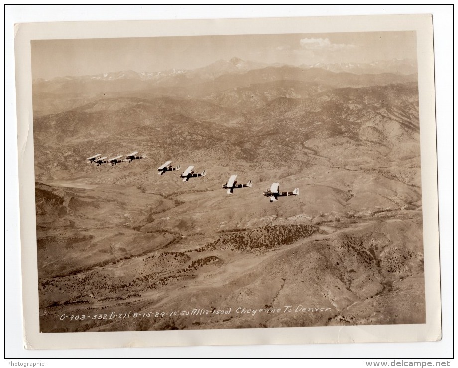 USA US Army Air Corps Manoeuvres Aeriennes Aviation Ancienne Photo 1929 - War, Military