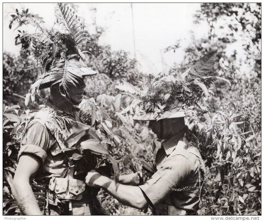 Extreme Orient Troupes Britanniques Manchester Regiment Camouflage WWII WW2 Ancienne Photo 1941 - War, Military