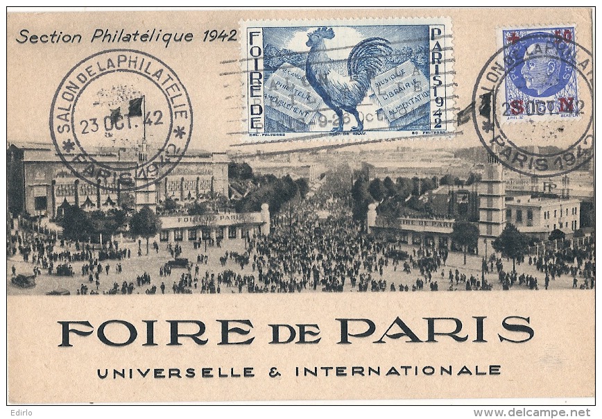 -----  75 ----- FOIRE DE PARIS  Universelle Et Internationale Section Philatélique - SUPERBE - Non écrite - Exposiciones Filatelicas