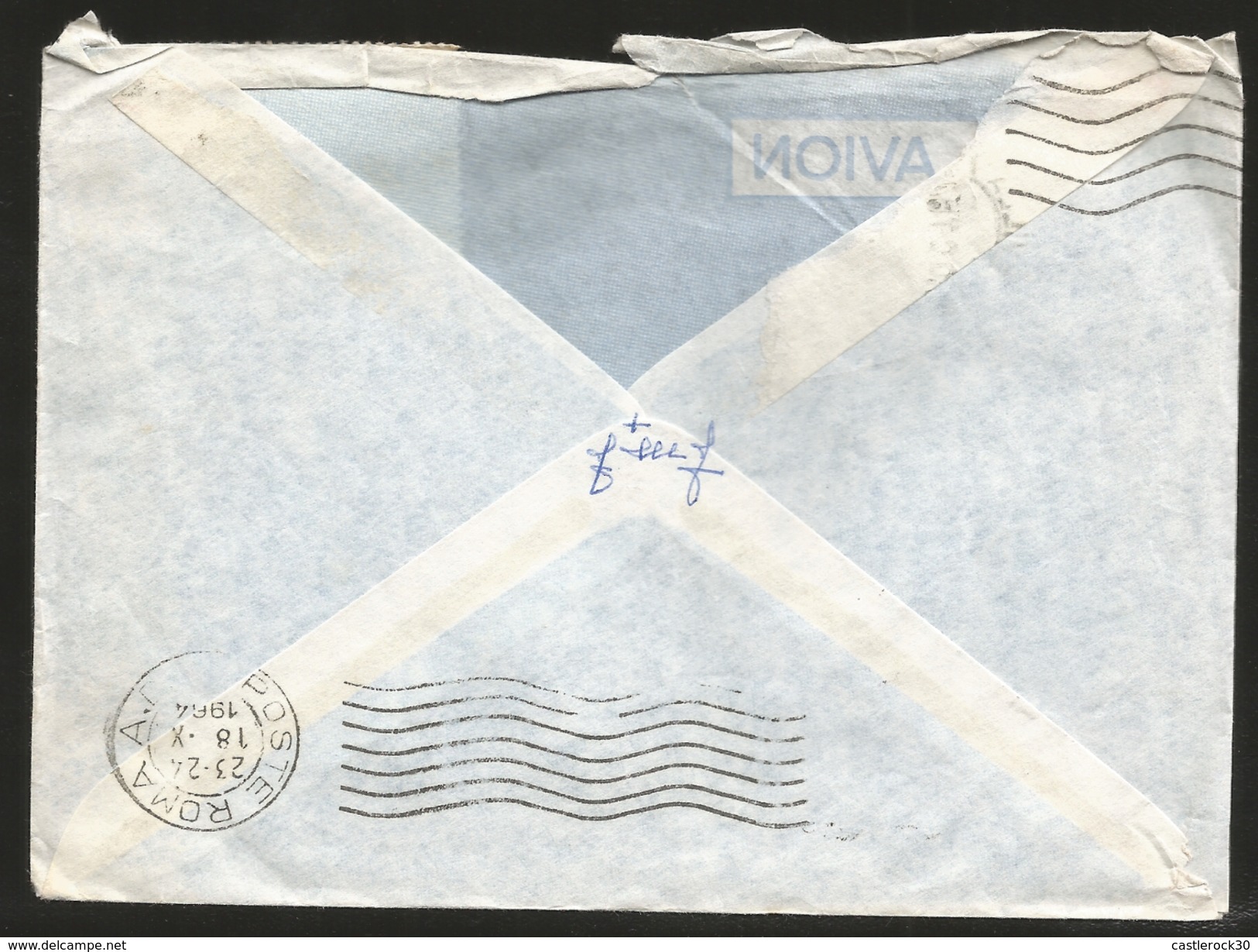 J) 1964 SPAIN, GENERAL FRANCO, MULTIPLE STAMPS, AIRMAIL, CIRCULATED COVER, FROM SPAIN TO ROMA - Lettres & Documents