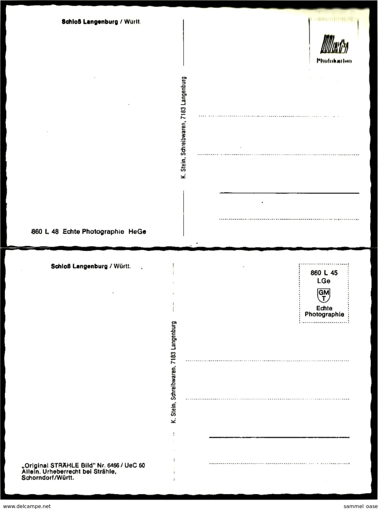 2 X Langenburg  -  Schloß  -  Ansichtskarten Ca.1960    (6877) - Schwäbisch Hall