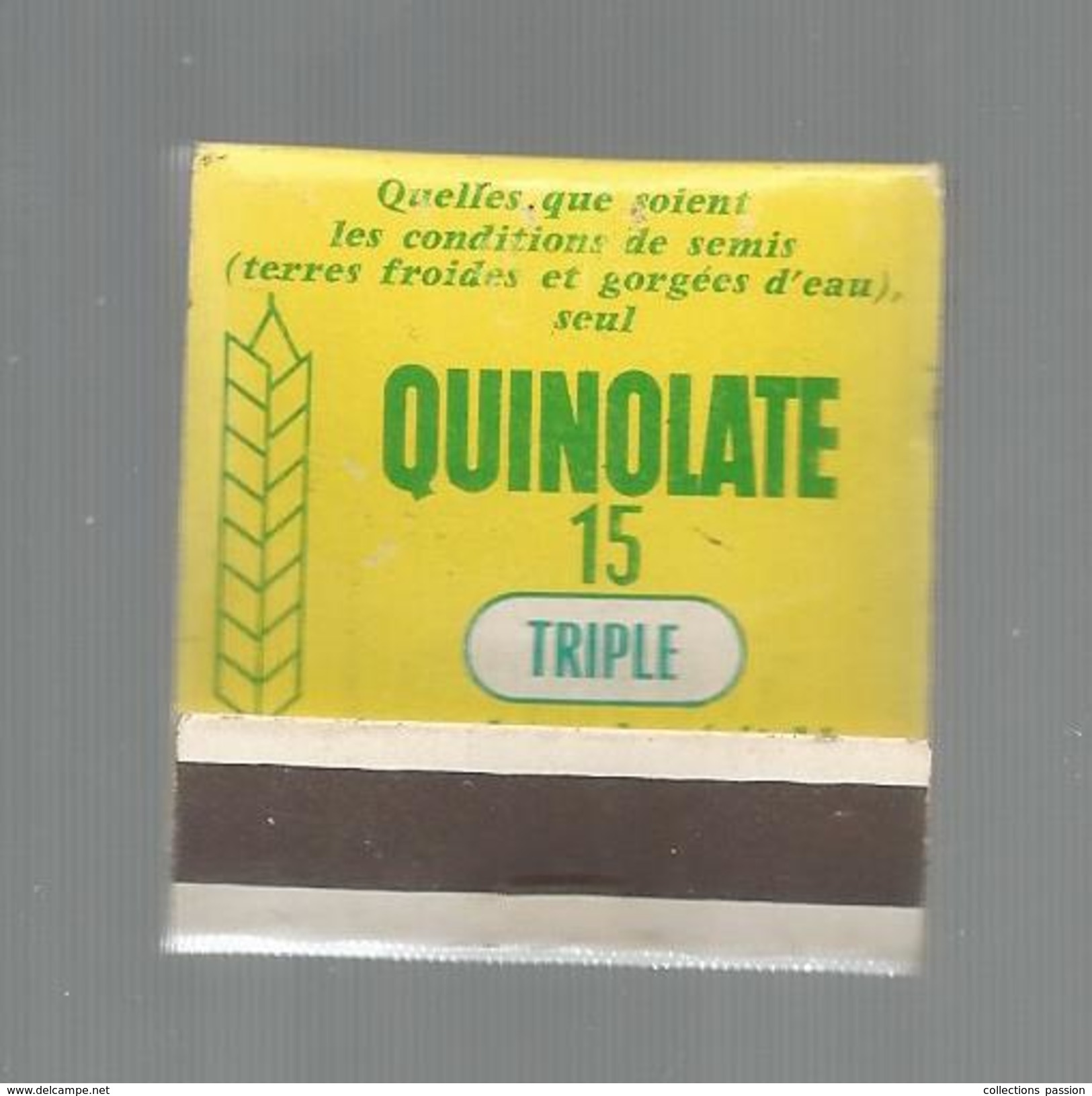 G-I-E , Tabac , Boites , Pochette D'ALLUMETTES , 2 Scans ,  Publicité  , Produit Phytopharmaceutique QUINOLATE 15 - Matchboxes