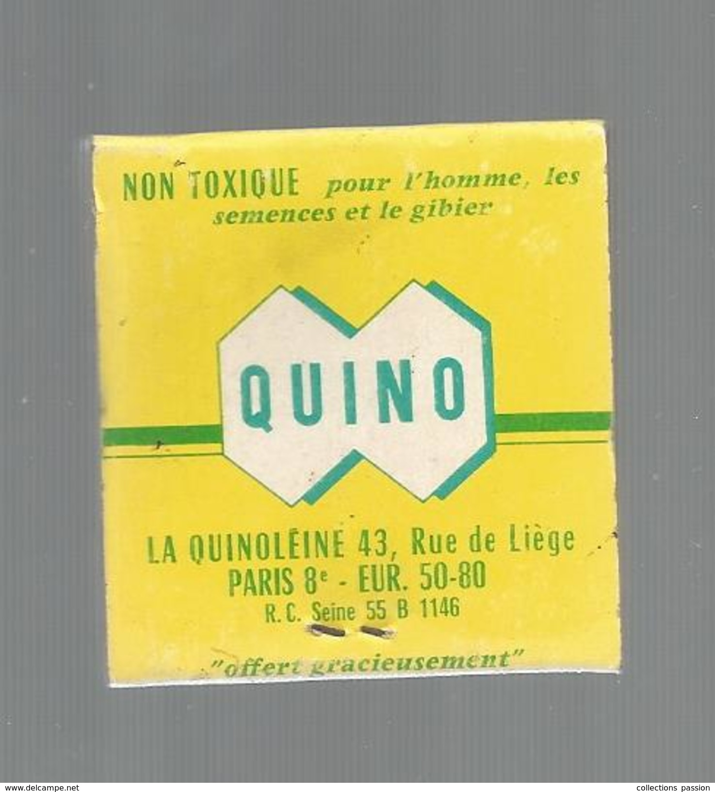 G-I-E , Tabac , Boites , Pochette D'ALLUMETTES , 2 Scans ,  Publicité  , Produit Phytopharmaceutique QUINOLATE 15 - Zündholzschachteln