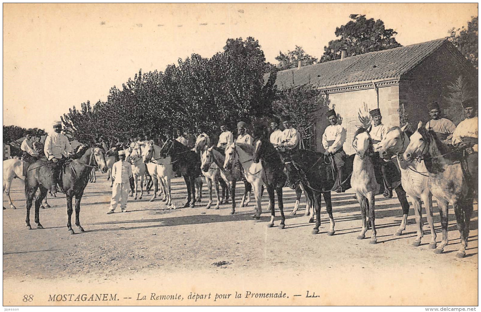 ALGERIE  MOSTAGANEM   LA REMONTE, DEPART POUR LA PROMENADE  MILITARIA - Mostaganem