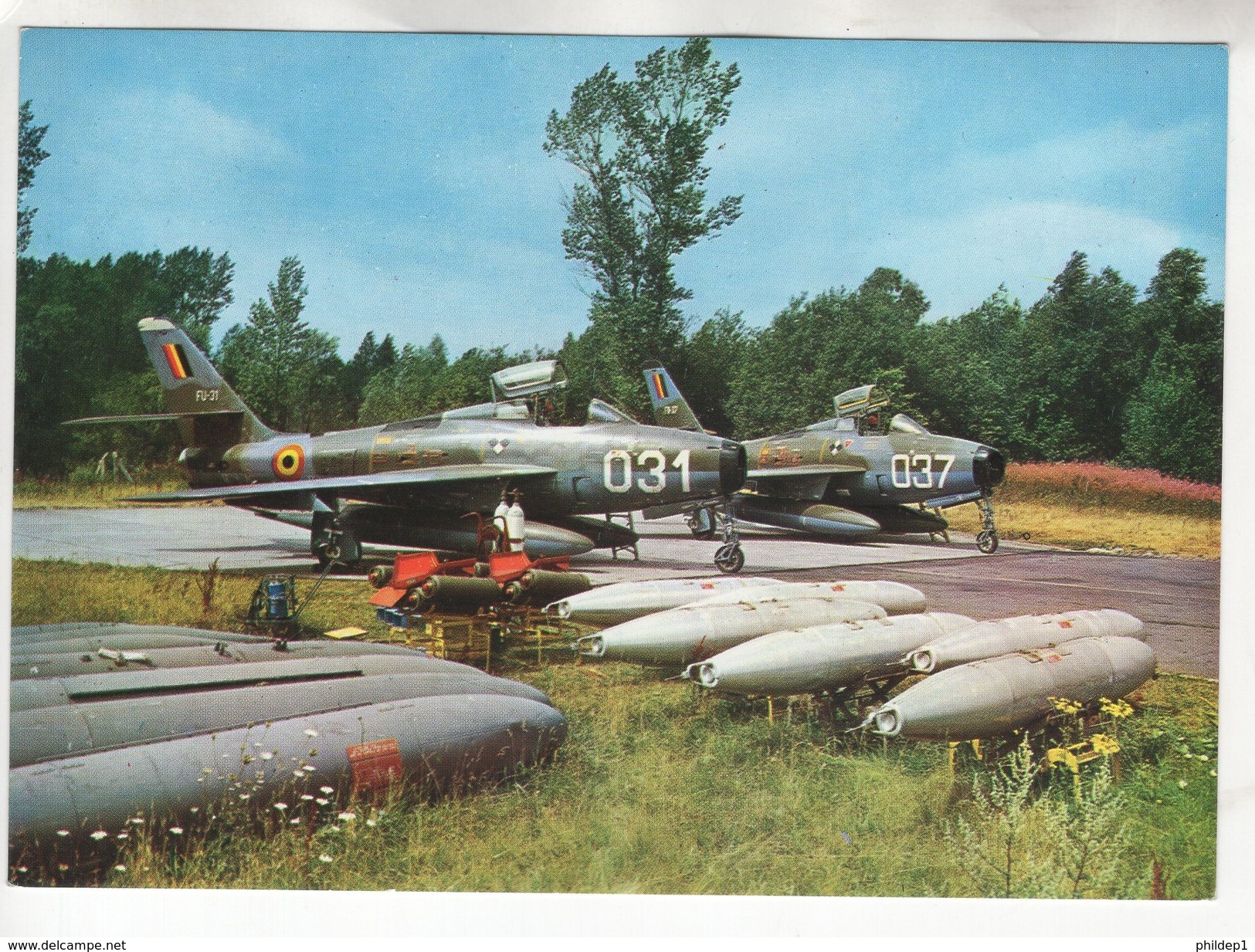 CP. Force Aérienne Belge. Chasseur Bombardier F.84.F. (Thunderstreak) Au Ravitaillement - 1946-....: Moderne