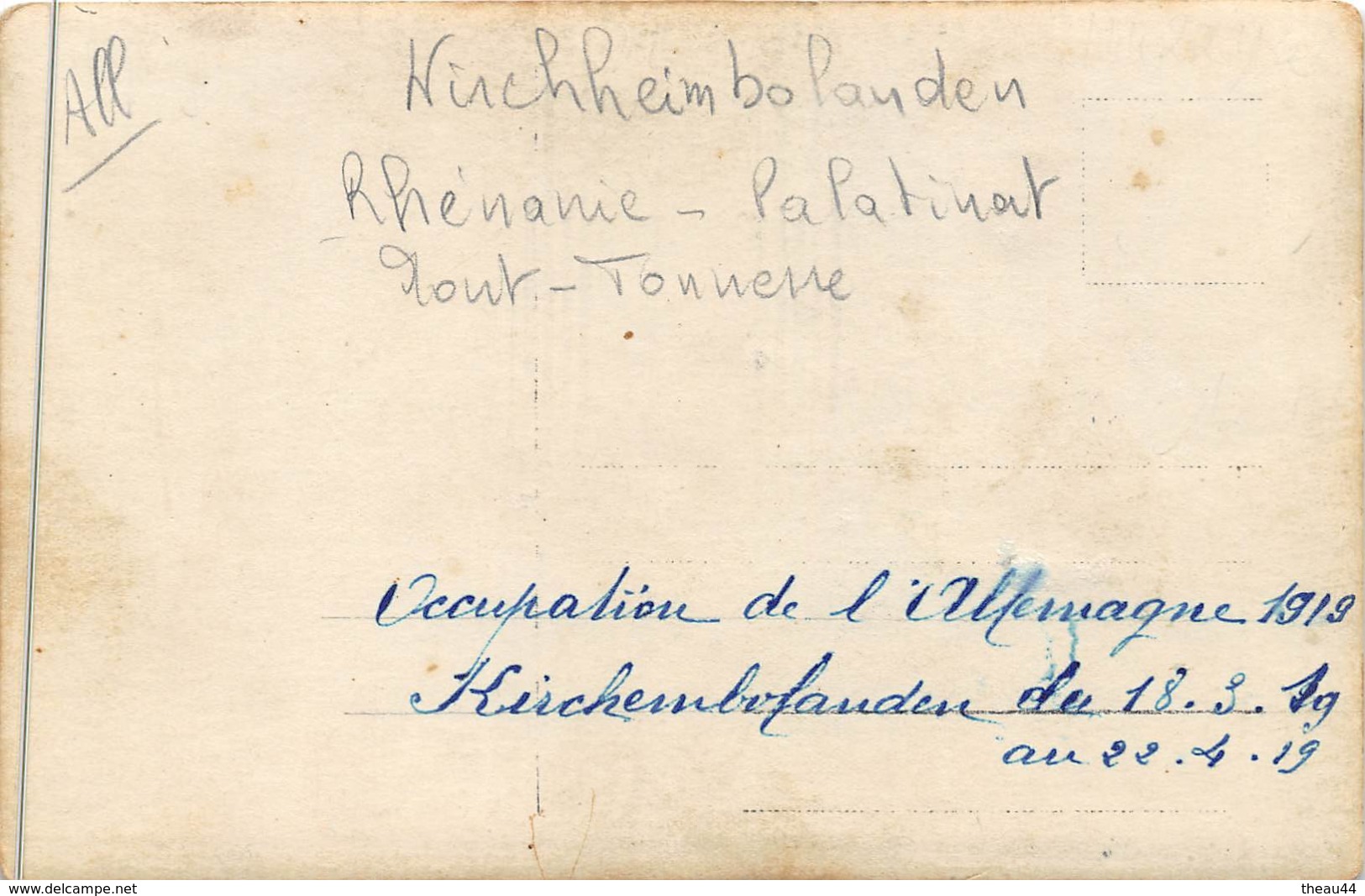 Carte-Photo Allemande  - Militaires - Occupation De L'Allemagne En 1919 à KIRCHEMBOLANDEN -  Mont-Tonnerre - Kirchheimbolanden